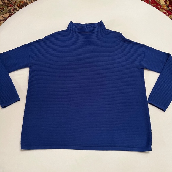 French Connection Lena Funnel Neck Pullover Sweater Royal Blue Sz M - Picture 5 of 12